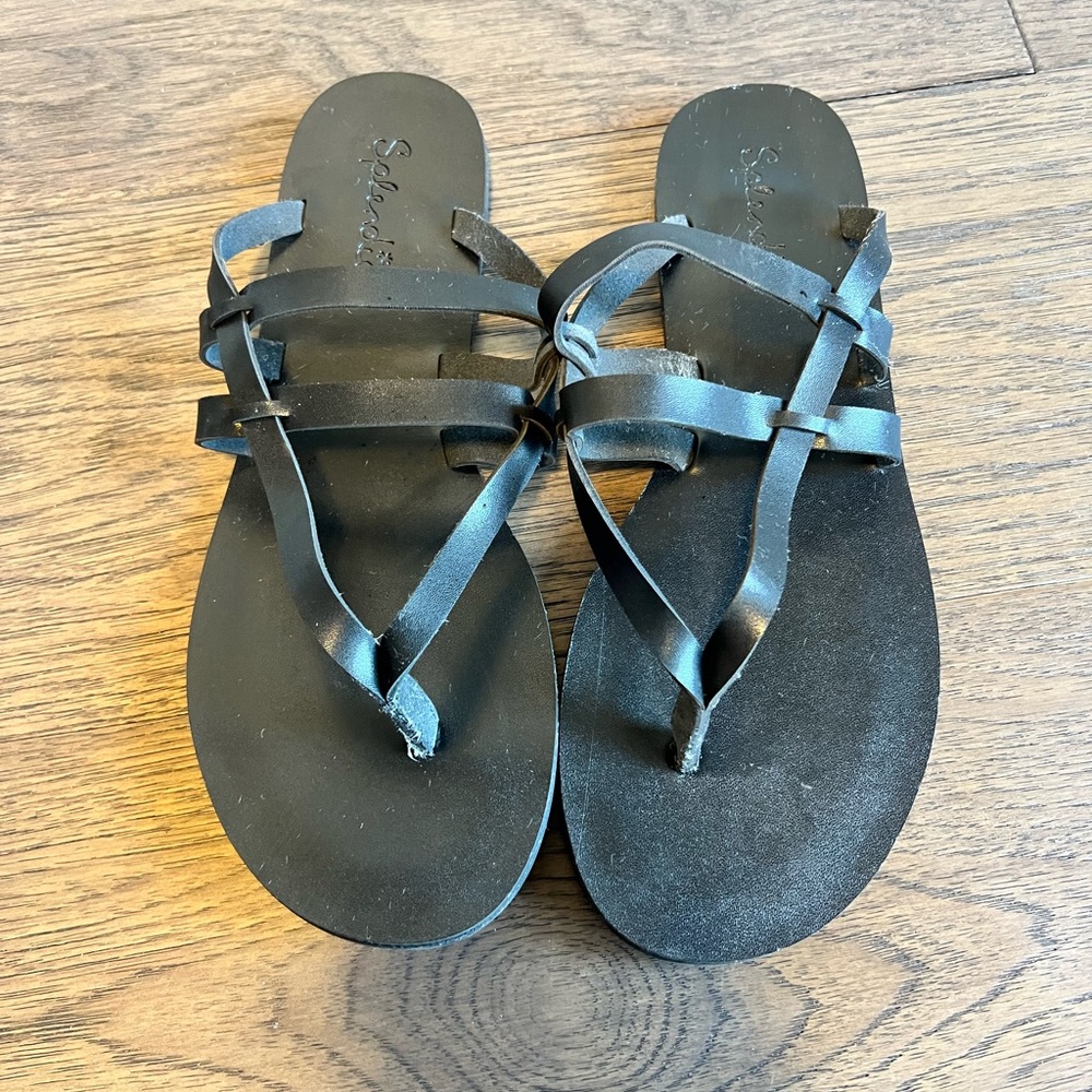 Splendid Black Stap Sandals